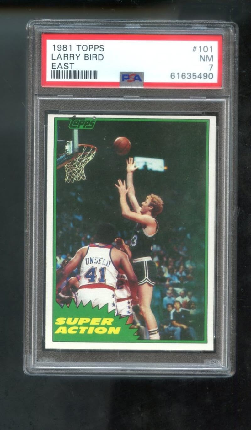 Topps Total 1981 Topps #101 Larry Bird PSA 7 Graded Card 1981-82 East Super Action Basketball NBA Boston Celtics NM - Image 1